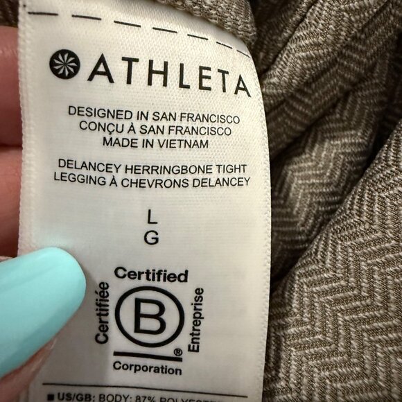 Athleta Delancey Houndstooth Gray Tight Leggings Size L - Picture 6 of 10